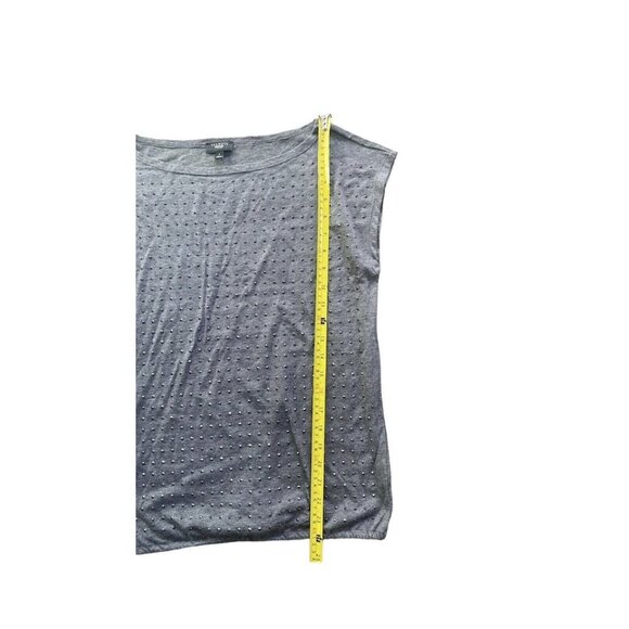 Talbots Womens Gray Sparkle Polka Dot Blouse Size Small P Petites Elastic Bottom - Picture 5 of 9